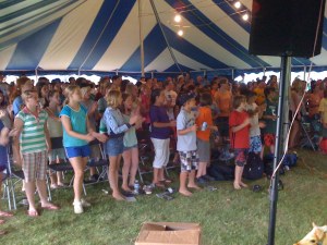 Jr & Sr High after someone said \"let\'s stand up!\"