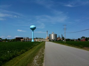 IMG_0169 Why do they make water towers sky blue? Isn't that like camouflage to planes?